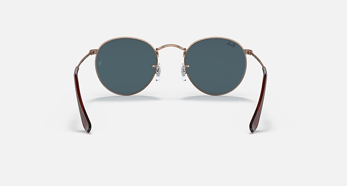 ROUND METAL ANTIQUED Sunglasses in Bronze-Copper and Blue RB3447