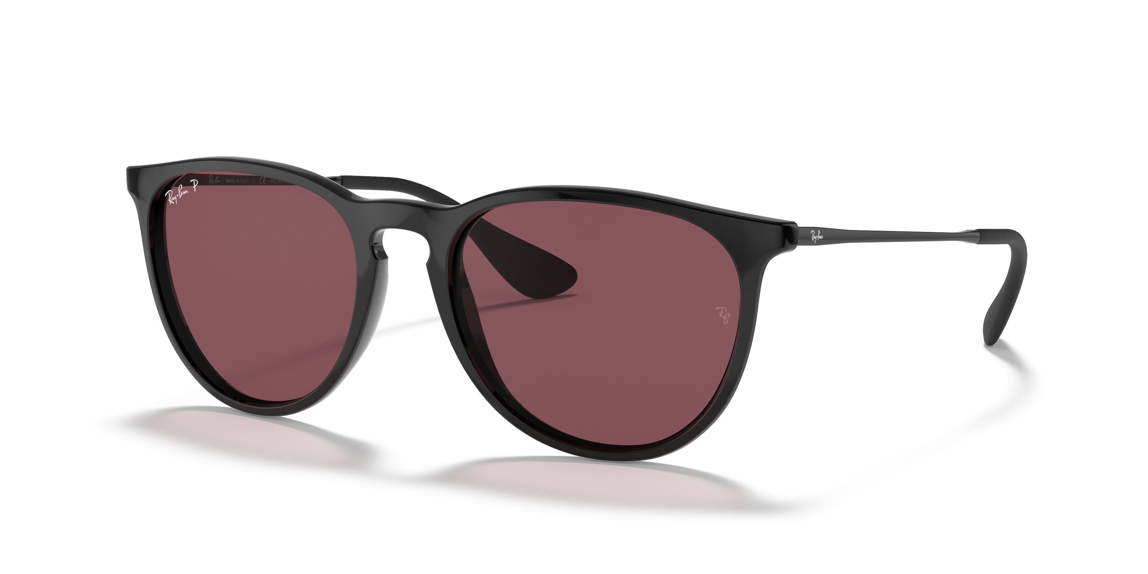 ERIKA CLASSIC Polished Black Frame Purple Lenses 54-18