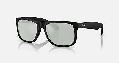 JUSTIN CLASSIC Sunglasses in Rubber Black and Blue Polarized