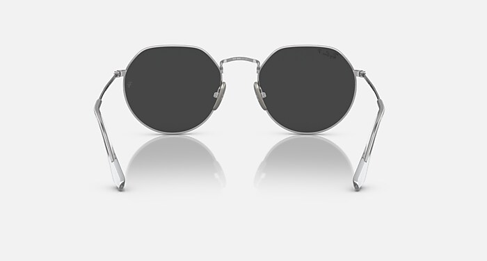 Ray-Ban Sunglasses Unisex Jack Titanium - Silver Frame Black Lenses 51-20 Polarized