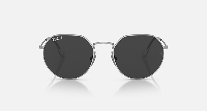 Ray-Ban Sunglasses Unisex Jack Titanium - Silver Frame Black Lenses 51-20 Polarized
