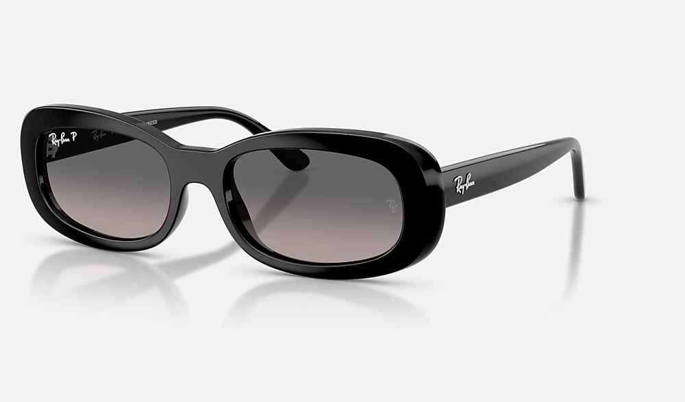 Ray-Ban ORB2221F ブラック サングラス RB2221 Sunglasses in Black and Gradient Grey Polarized - RB2221F