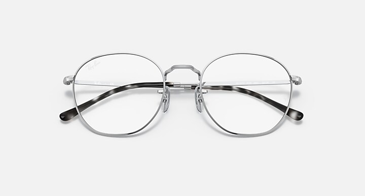 Ray-Ban Eyeglasses Unisex Rob Optics Prescription - Silver Frame Clear Lenses 50-20 Polarized