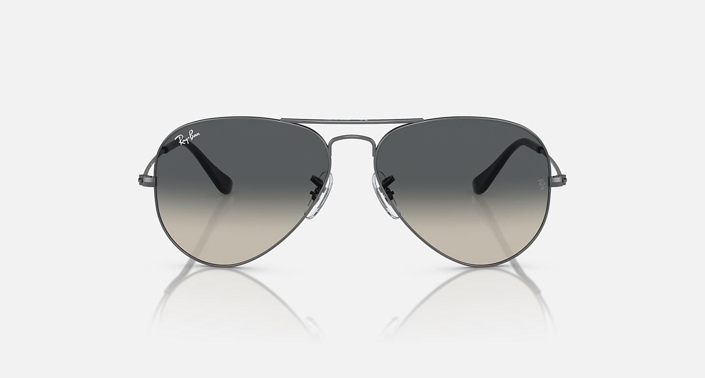 Ray-Ban Sunglasses Aviator Gradient Gunmetal Frame Grey Lenses