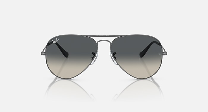 Ray-Ban Sunglasses Aviator Gradient Gunmetal Frame Grey Lenses