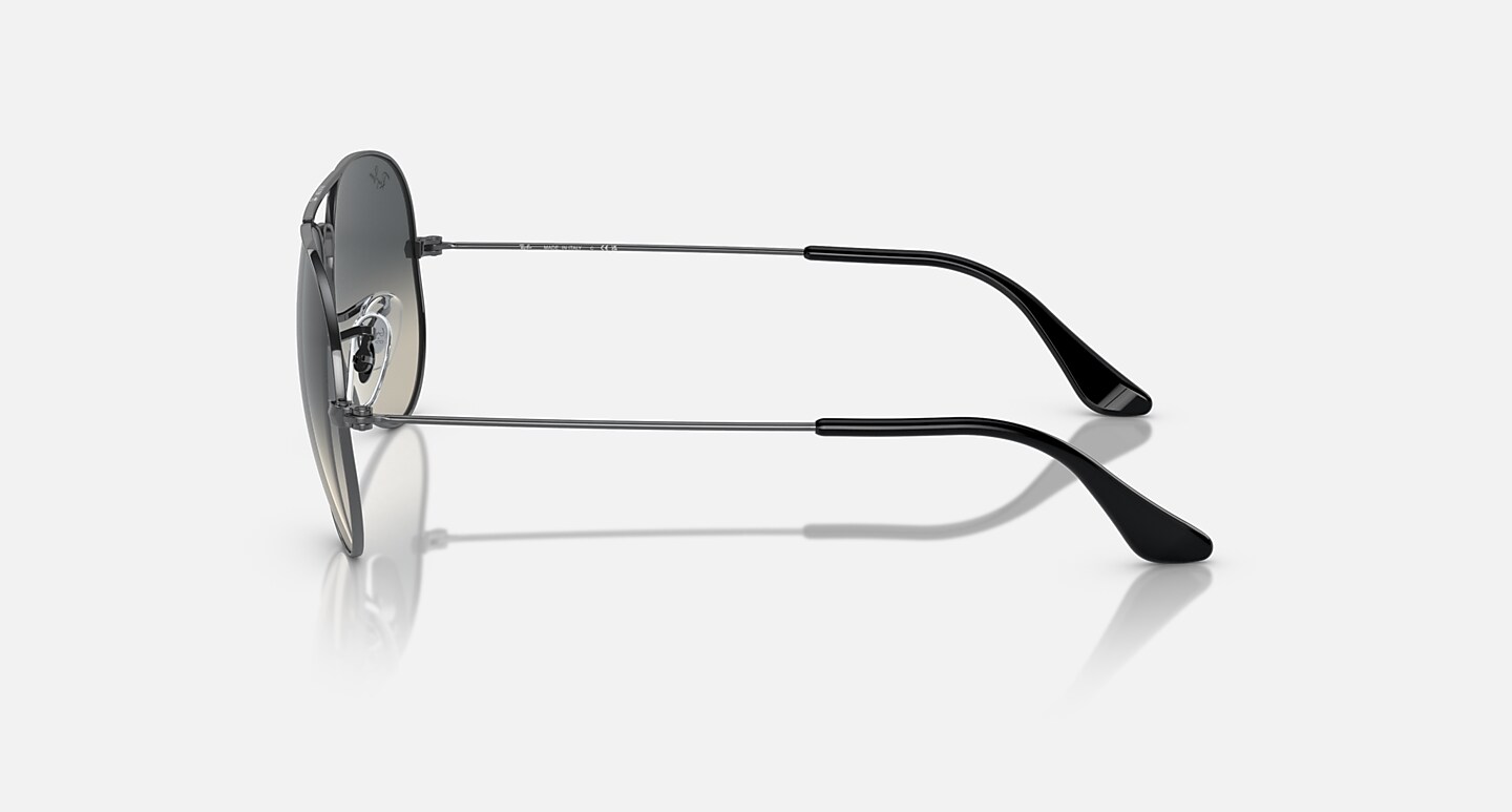 Ray-Ban Sunglasses Aviator Gradient Gunmetal Frame Grey Lenses