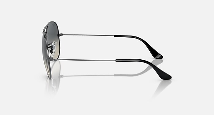 Ray-Ban Sunglasses Aviator Gradient Gunmetal Frame Grey Lenses