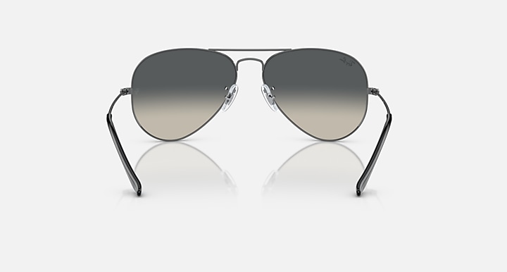 Ray-Ban Sunglasses Aviator Gradient Gunmetal Frame Grey Lenses