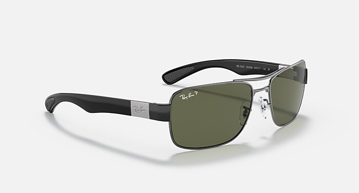 RB3522 Sunglasses in Gunmetal and G-15 Green RB3522 Ray-Ban® GB
