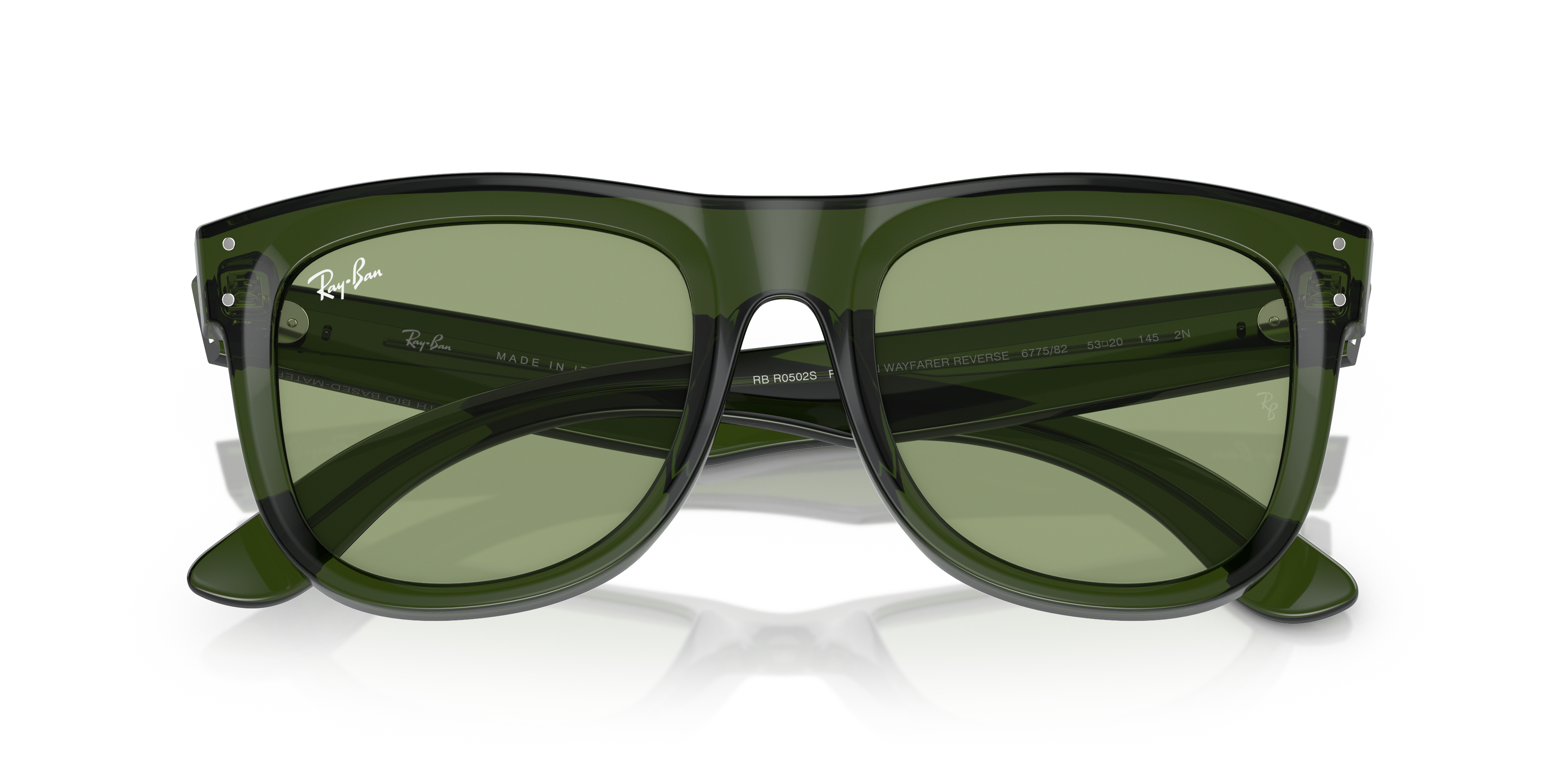 Ray-Ban ORBR0502S サングラス ダークグリーン Ray-Ban RBR0502S Wayfarer Reverse S (50 - 22) with Green lenses