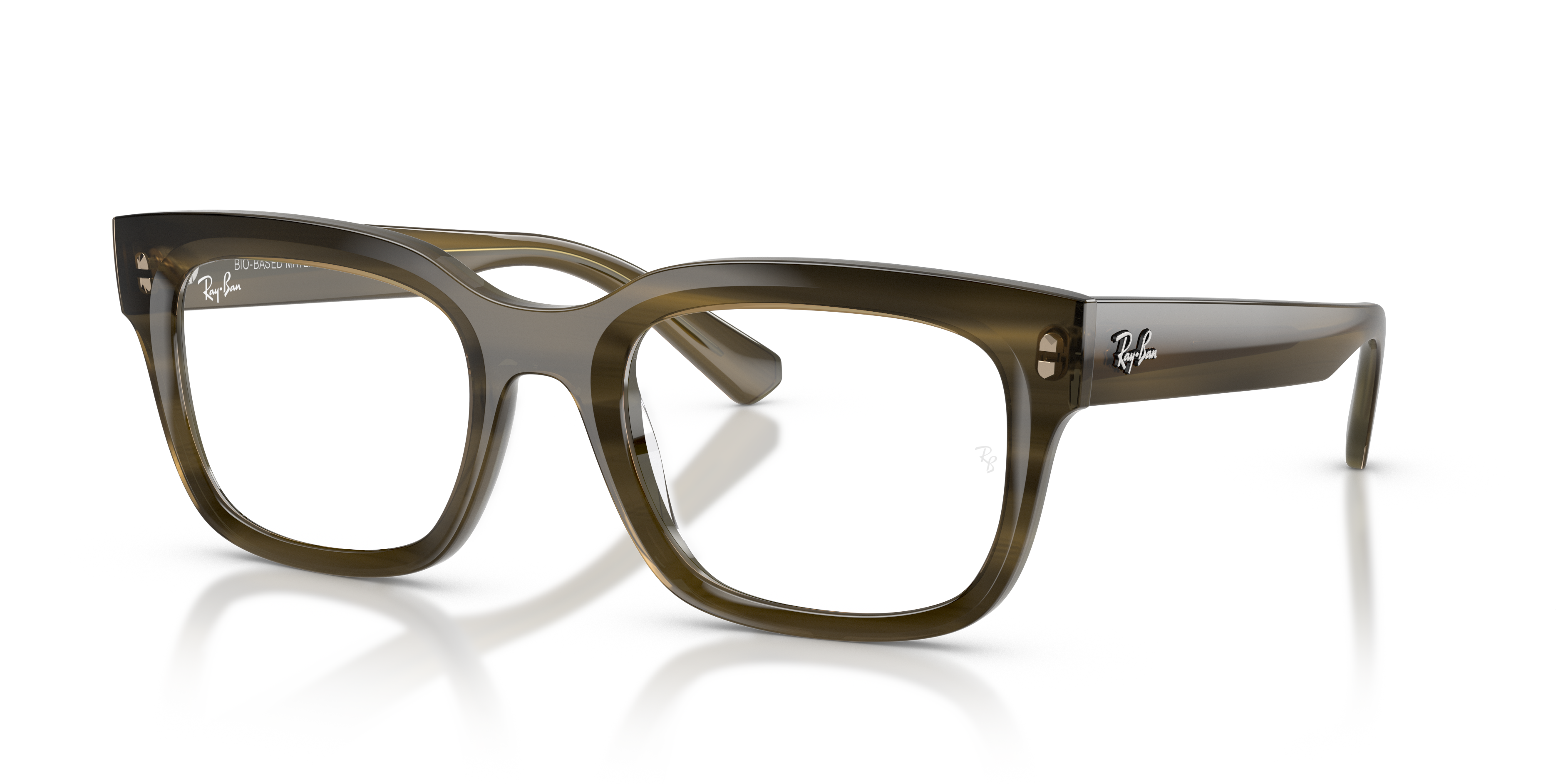 CHAD OPTICS BIO-BASED Polished Striped Green Frame Clear Lenses 52-22