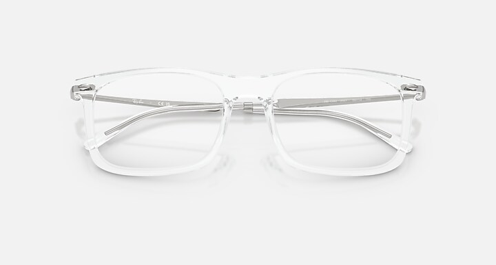 Ray-Ban Eyeglasses Unisex Rb7260 Optics Prescription - Silver Frame Clear Lenses 54-19 Polarized