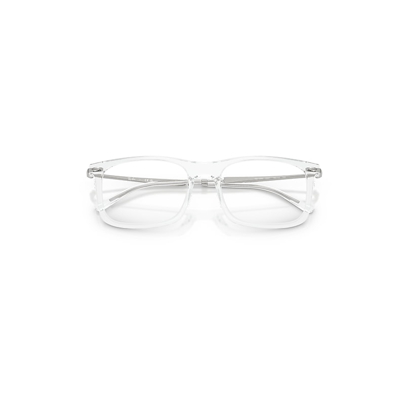 Ray Ban Rb7260 Optics Eyeglasses Silver Frame Clear Lenses Polarized 56-19 In Silver