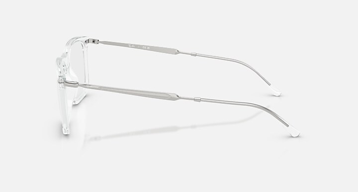 Ray-Ban Eyeglasses Unisex Rb7260 Optics Prescription - Silver Frame Clear Lenses 54-19 Polarized