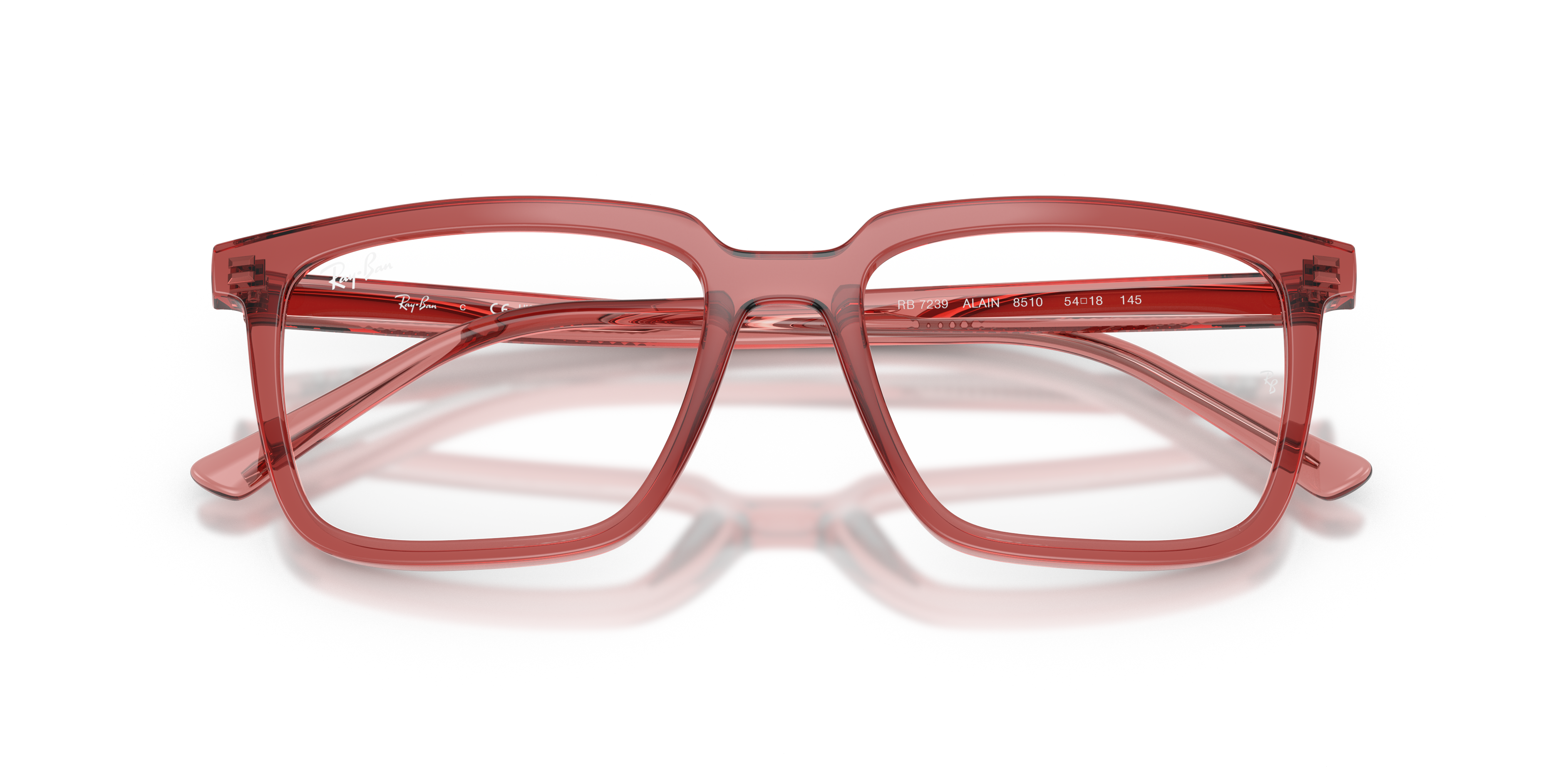 ALAIN OPTICS Eyeglasses with Transparent Red Frame - RB7239 | Ray