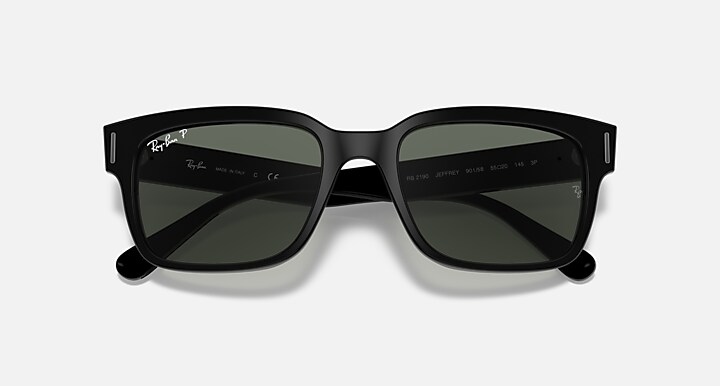 Ray-Ban Sunglasses Jeffrey Black Frame Green Lenses