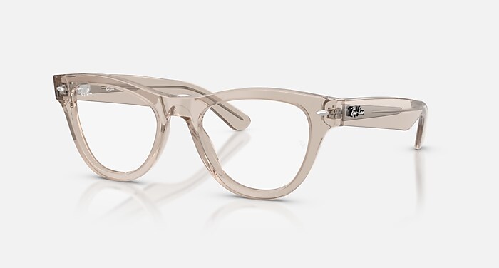 Ray-Ban Eyeglasses Woman Skyler Optics Prescription - Transparent Light Brown Frame Clear Lenses 50-20 Polarized