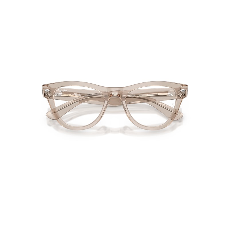 Ray Ban Rb5510 Optics Eyeglasses Transparent Light Brown Frame Clear Lenses Polarized 52-20 In Transparent Light Brown