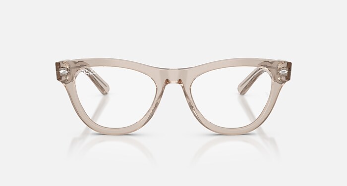 Ray-Ban Eyeglasses Woman Skyler Optics Prescription - Transparent Light Brown Frame Clear Lenses 50-20 Polarized