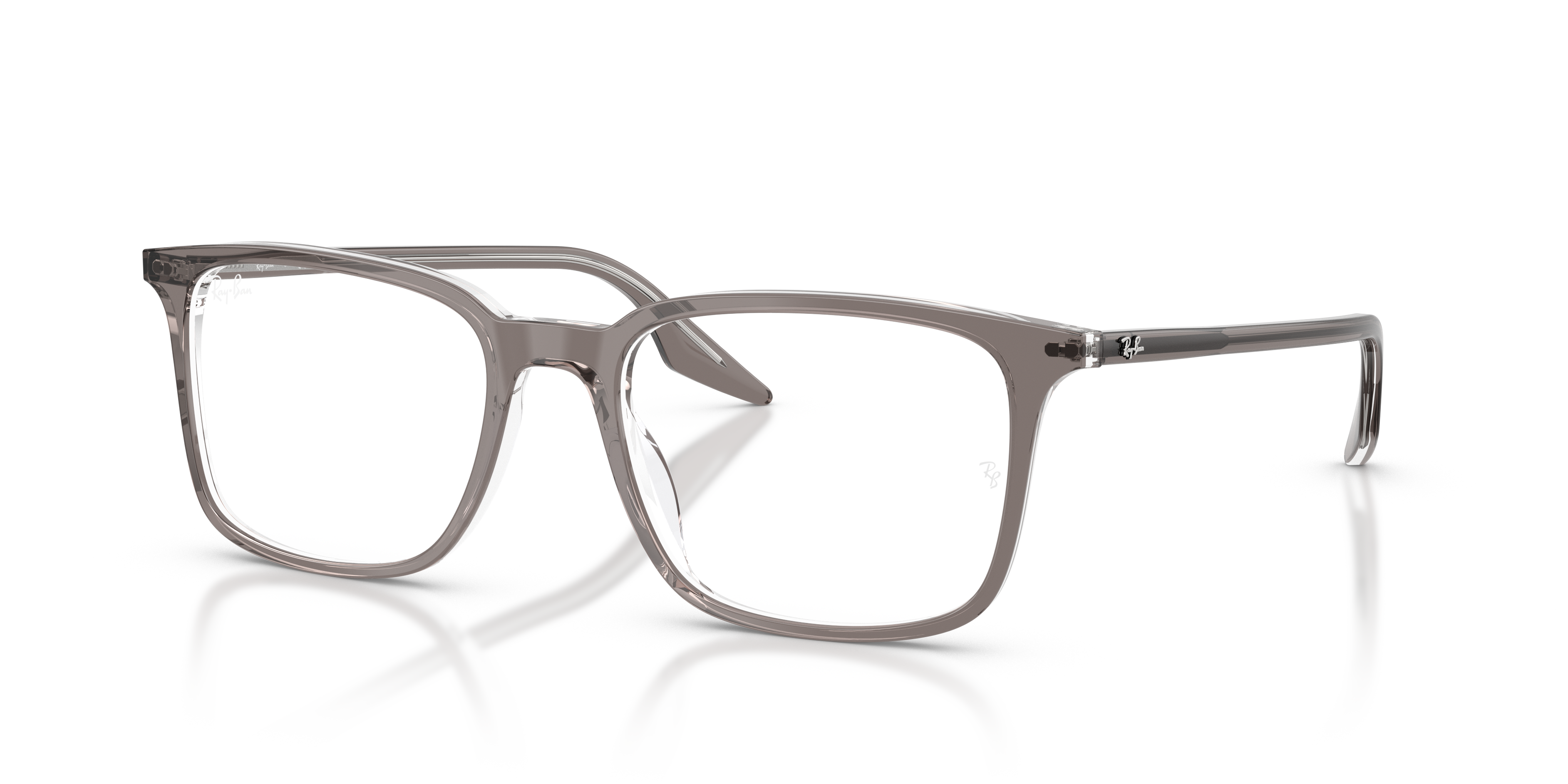 RB5421 OPTICS Polished Grey Transparent Frame Clear Lenses 53-19