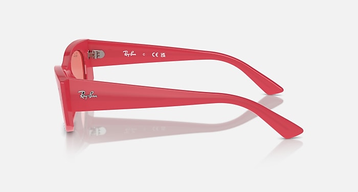 Ray-Ban Sunglasses Unisex Kat Bio-based - Red Cherry Frame Pink Lenses 49-20