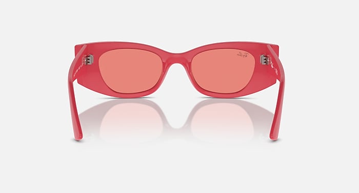 Ray-Ban Sunglasses Unisex Kat Bio-based - Red Cherry Frame Pink Lenses 49-20