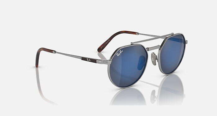 JACK II TITANIUM Sunglasses in Silver and Grey Mirror Blue