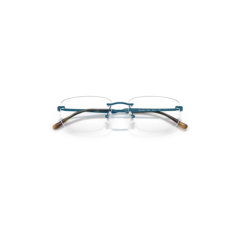 Ray Ban Rb3768v Optics Eyeglasses Blue Frame Clear Lenses Polarized 56-17 In Blue