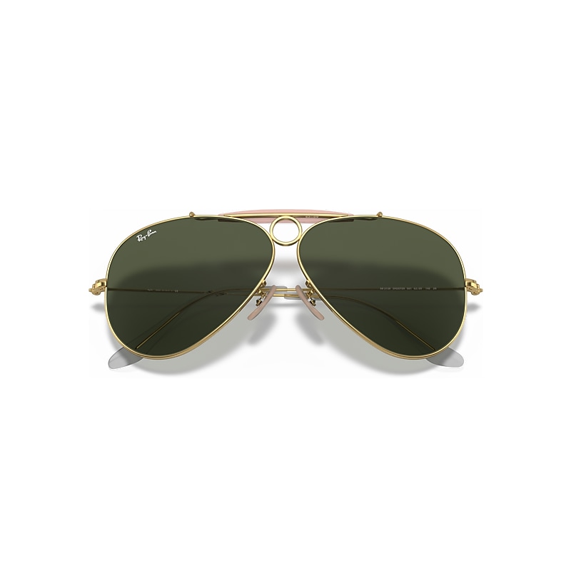 Ray-Ban Shooter Sunglasses Arista Gold Frame Green Lenses 62-09
