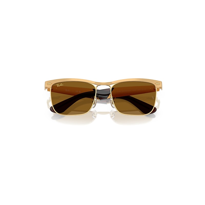Ray Ban Wayfarer Deluxe Sunglasses Sandblasted Legend Gold Frame