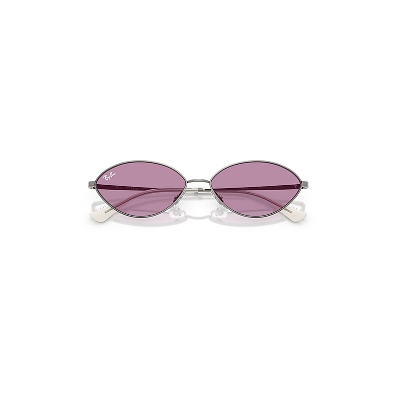 Ray Ban Kai Bio-based Sunglasses Gunmetal Frame Violet Lenses 59-15 In Gunmetal