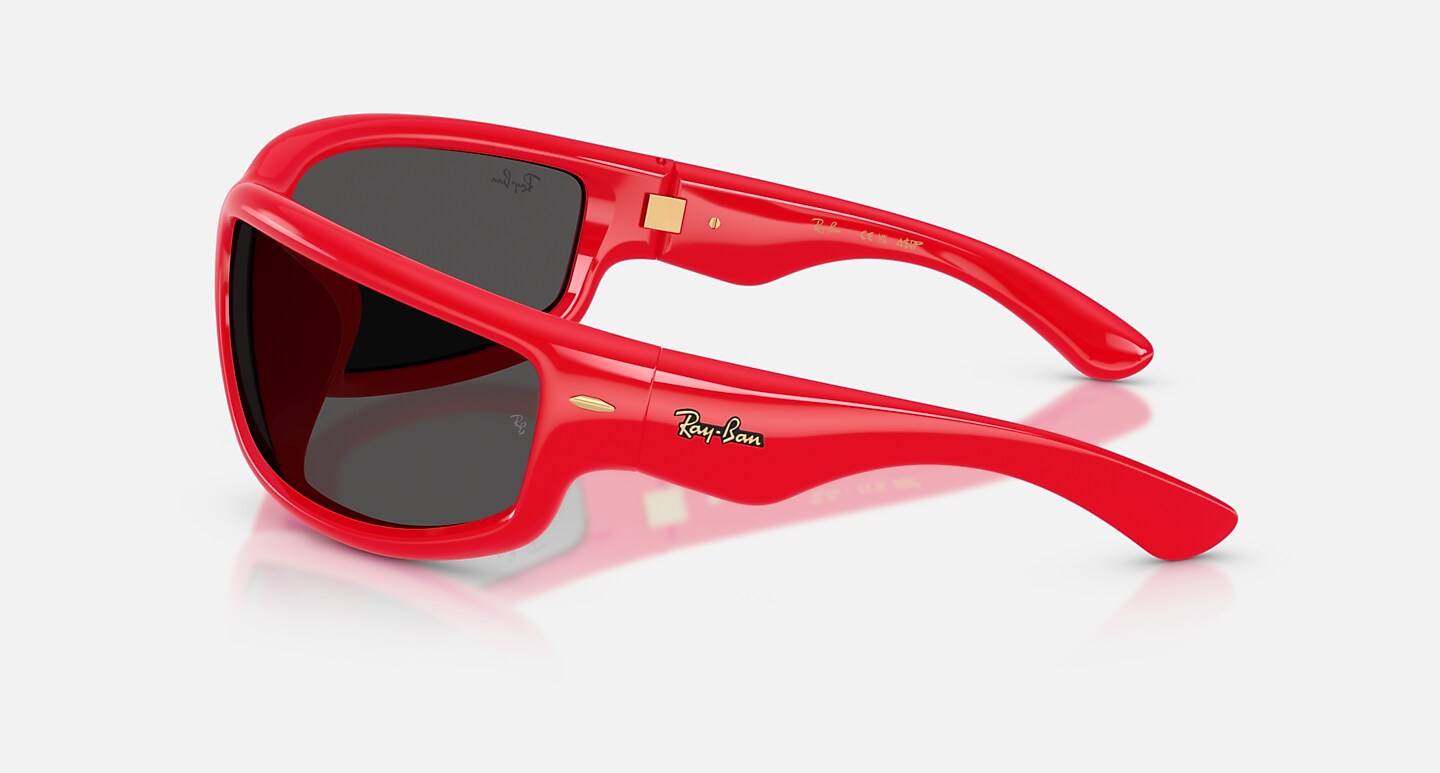 Ray-Ban Sunglasses Unisex Ultra Wrap 003 Next Generation Collection - Red Frame Black Lenses 86-20