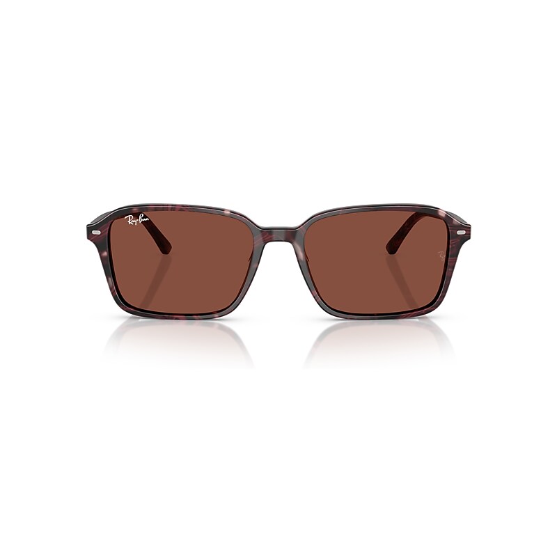 Ray Ban Raimond Sunglasses Transparent Fantasy Violet/red Frame Red Lenses 56-18 In Transparent Fantasy Violet/red