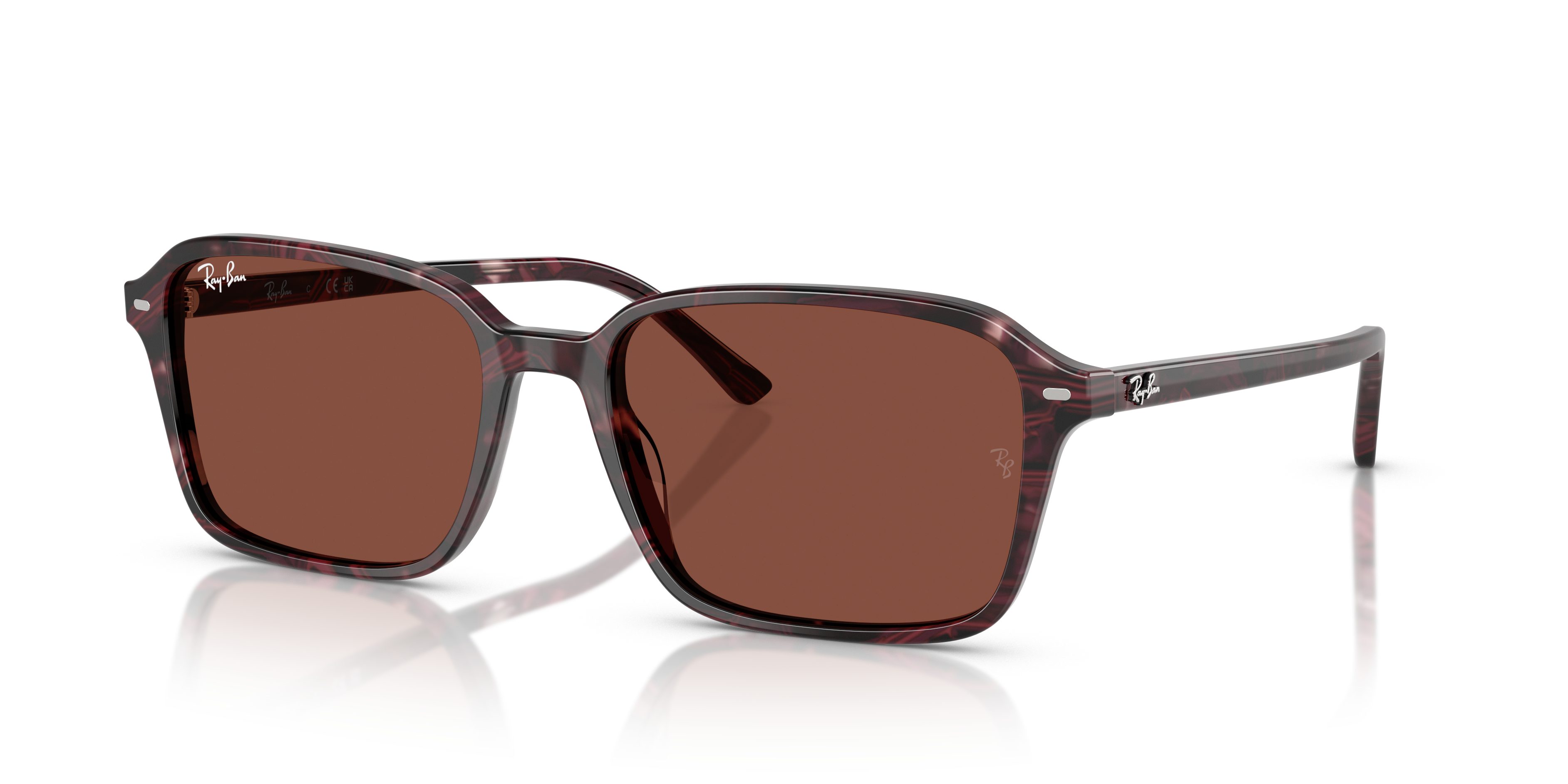 RAIMOND Polished Transparent Fantasy Violet & Red Frame Red Lenses 58-18
