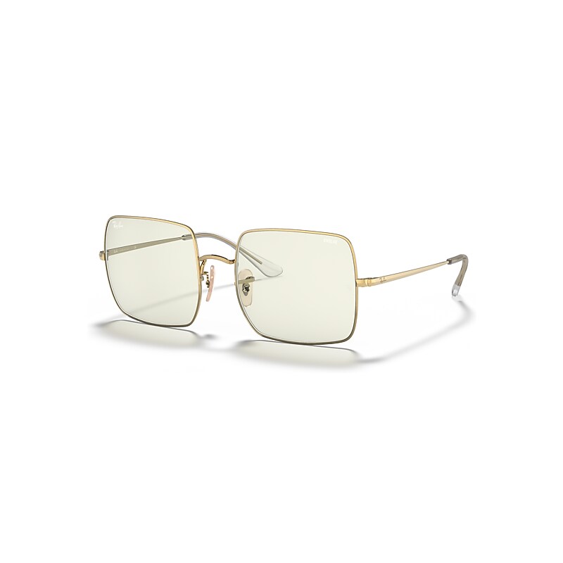 Ray-Ban Sunglasses Woman Square 1971 Clear Evolve - Arista Gold Frame Grey Lenses 54-19