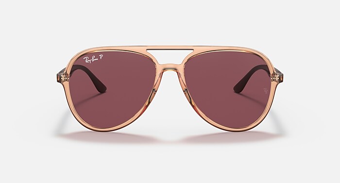 RB4376 Sunglasses in Transparent Brown and Purple - RB4376