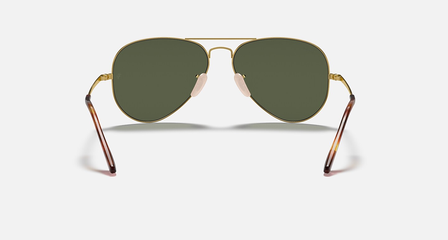 Ray-Ban Sunglasses Unisex Aviator Metal II - Black Frame Green Lenses 62-14