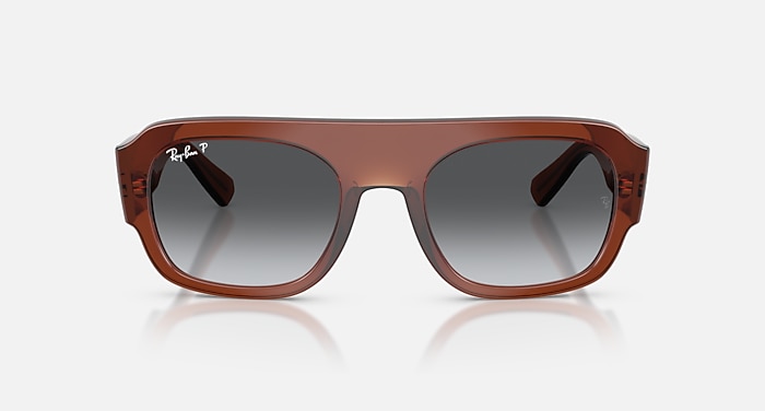 Ray-Ban Sunglasses Unisex Rb2218 - Transparent Brown Frame Grey Lenses 55-22 Polarized