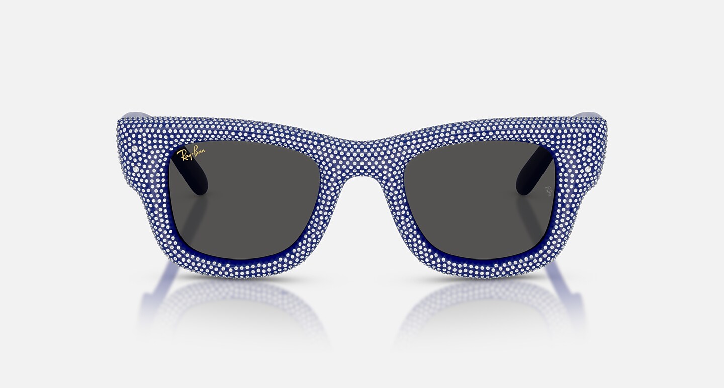 Ray-Ban Sunglasses Unisex Wayfarer Puffer Crystal Pavè Edition - Blue & Strass Pave Frame Black Lenses 47-23