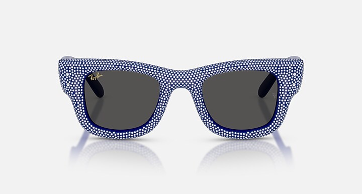 Ray-Ban Sunglasses Unisex Wayfarer Puffer Crystal Pavè Edition - Blue & Strass Pave Frame Black Lenses 47-23