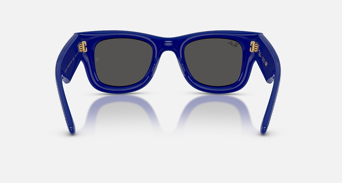 Ray-Ban Sunglasses Unisex Wayfarer Puffer Crystal Pavè Edition - Blue & Strass Pave Frame Black Lenses 47-23
