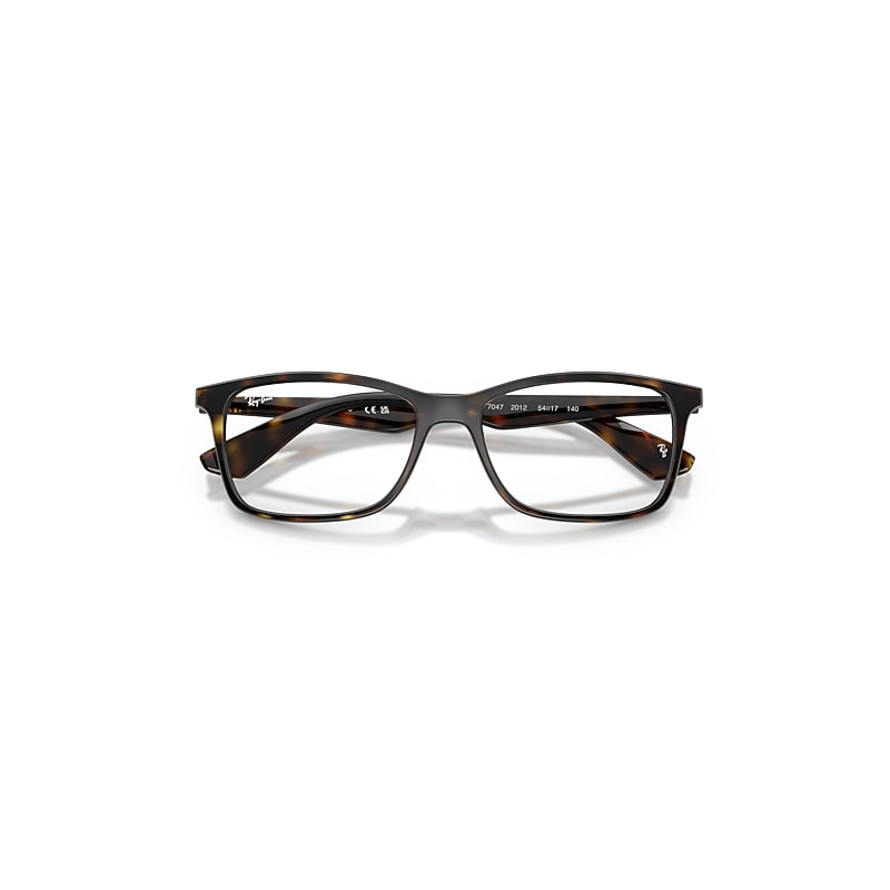 Ray Ban Rb7047 Optics Eyeglasses Havana Frame Clear Lenses Polarized 54-17 In Brown