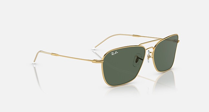 CARAVAN REVERSE Sunglasses in Arista Gold and G-15 Green  display picture 3