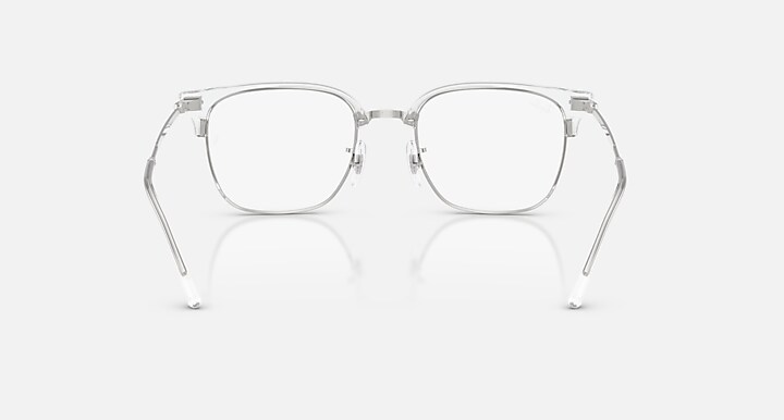 Ray-Ban Eyeglasses Unisex New Clubmaster Optics Prescription - Silver Frame Clear Lenses 51-20 Polarized
