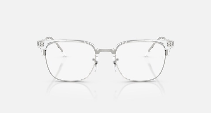 Ray-Ban Eyeglasses Unisex New Clubmaster Optics Prescription - Silver Frame Clear Lenses 51-20 Polarized