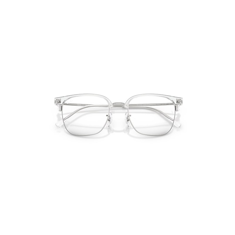 Ray Ban New Clubmaster Optics Eyeglasses Silver Frame Clear Lenses Polarized 51-20 In Silver