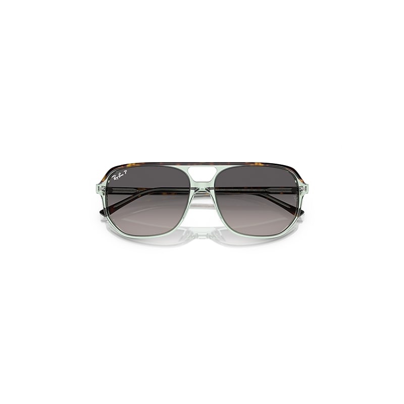 Ray-Ban Bill One Sunglasses Havana On Transparent Green Frame Grey Lenses Polarized 60-16
