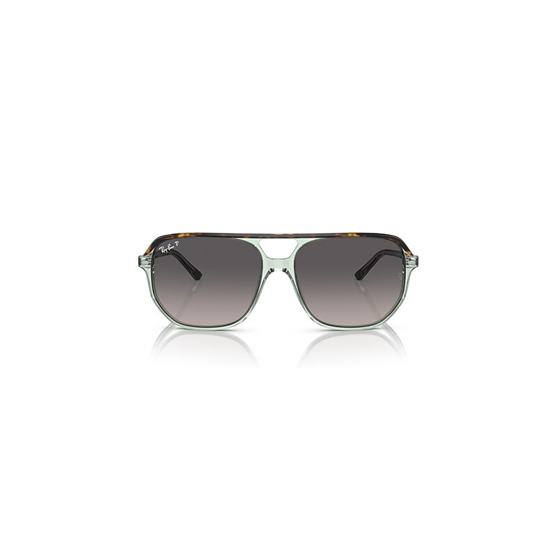Ray-Ban Bill One Sunglasses Havana On Transparent Green Frame Grey Lenses Polarized 57-16