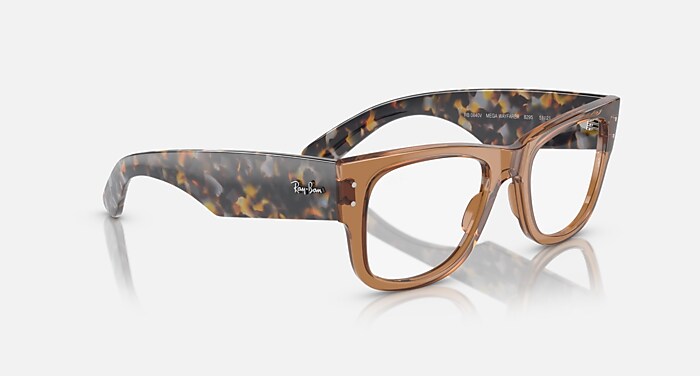 MEGA WAYFARER OPTICS Eyeglasses with Transparent Brown Frame