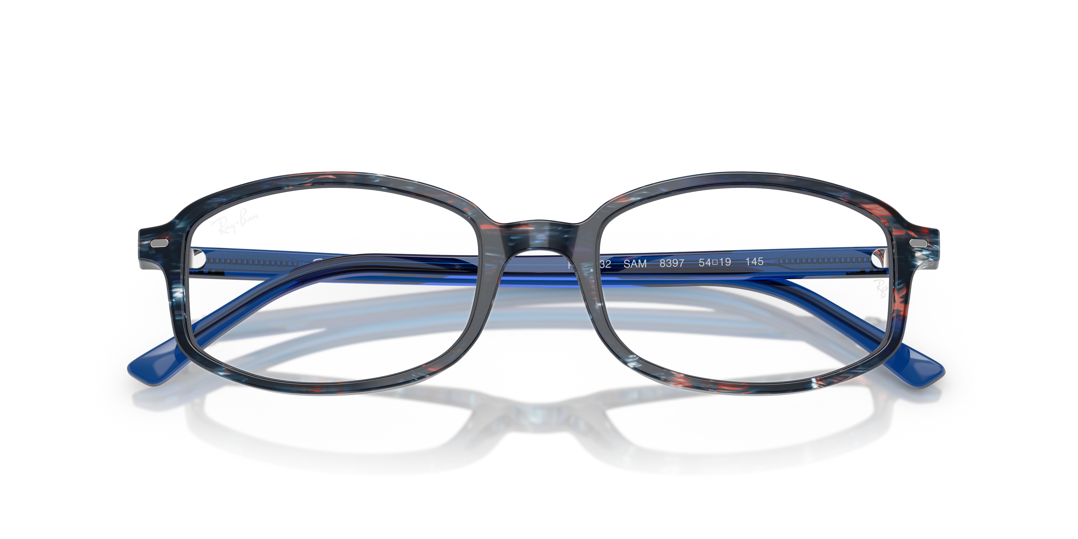 Ray-Ban Sam Optics Eyeglasses Transparent Blue Frame Clear Lenses Polarized 54-19 147$